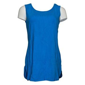 Women with Control Women's Top Sz S Finespun Jersey Tank Shirttail Blue